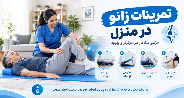 تمرینات فیزیوتراپی زانو در منزل